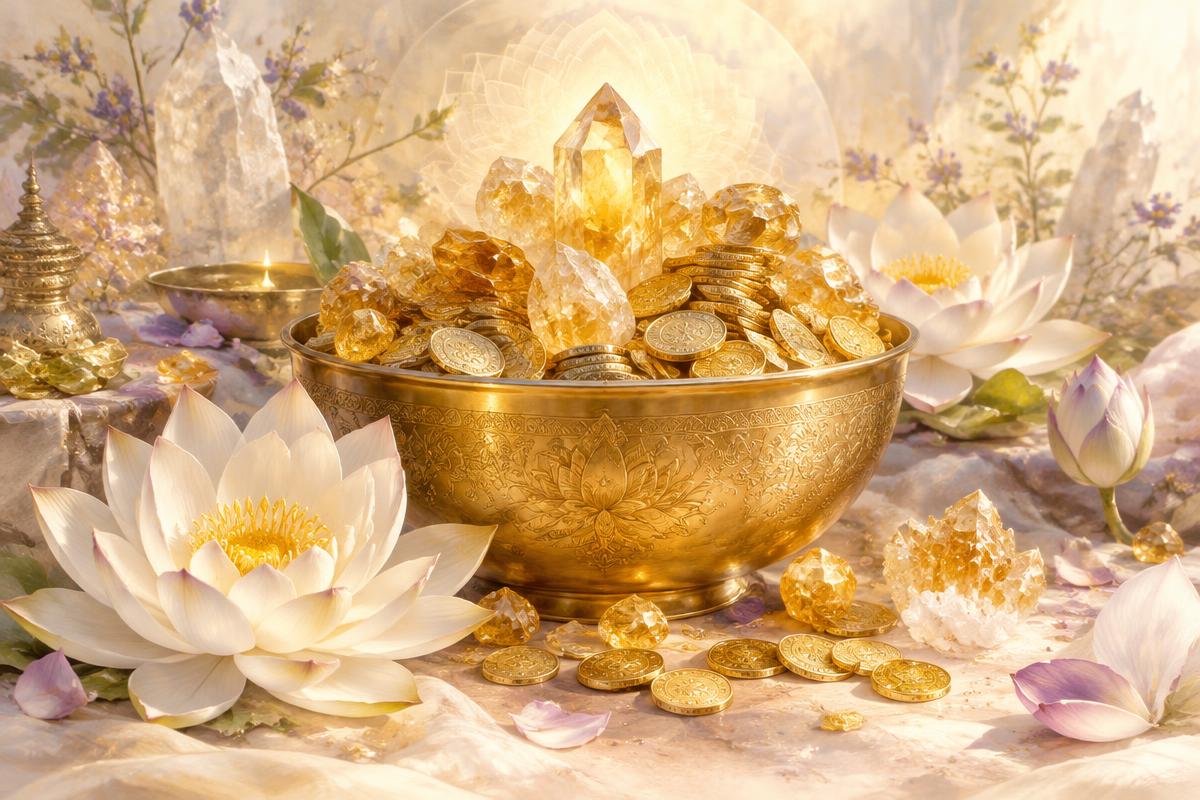 Golden abundance symbolism representing money and receiving