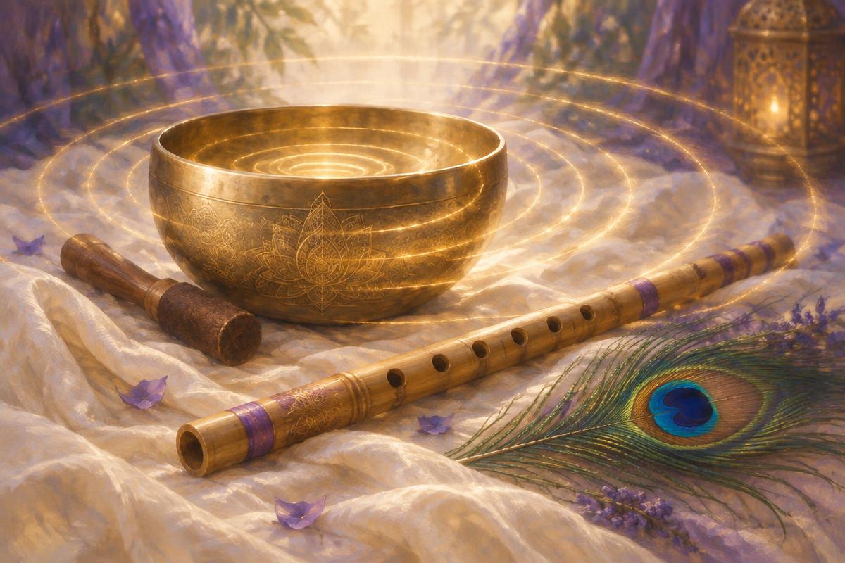 Meditative spiritual setting representing purpose and inner direction